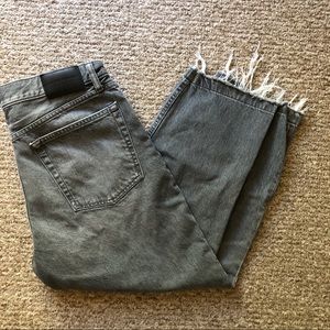 🖤 Like New!  Gray Washed Wide Leg Crops